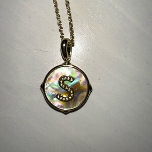 Kendra Scott Letter S Gold Disc Reversible Necklace